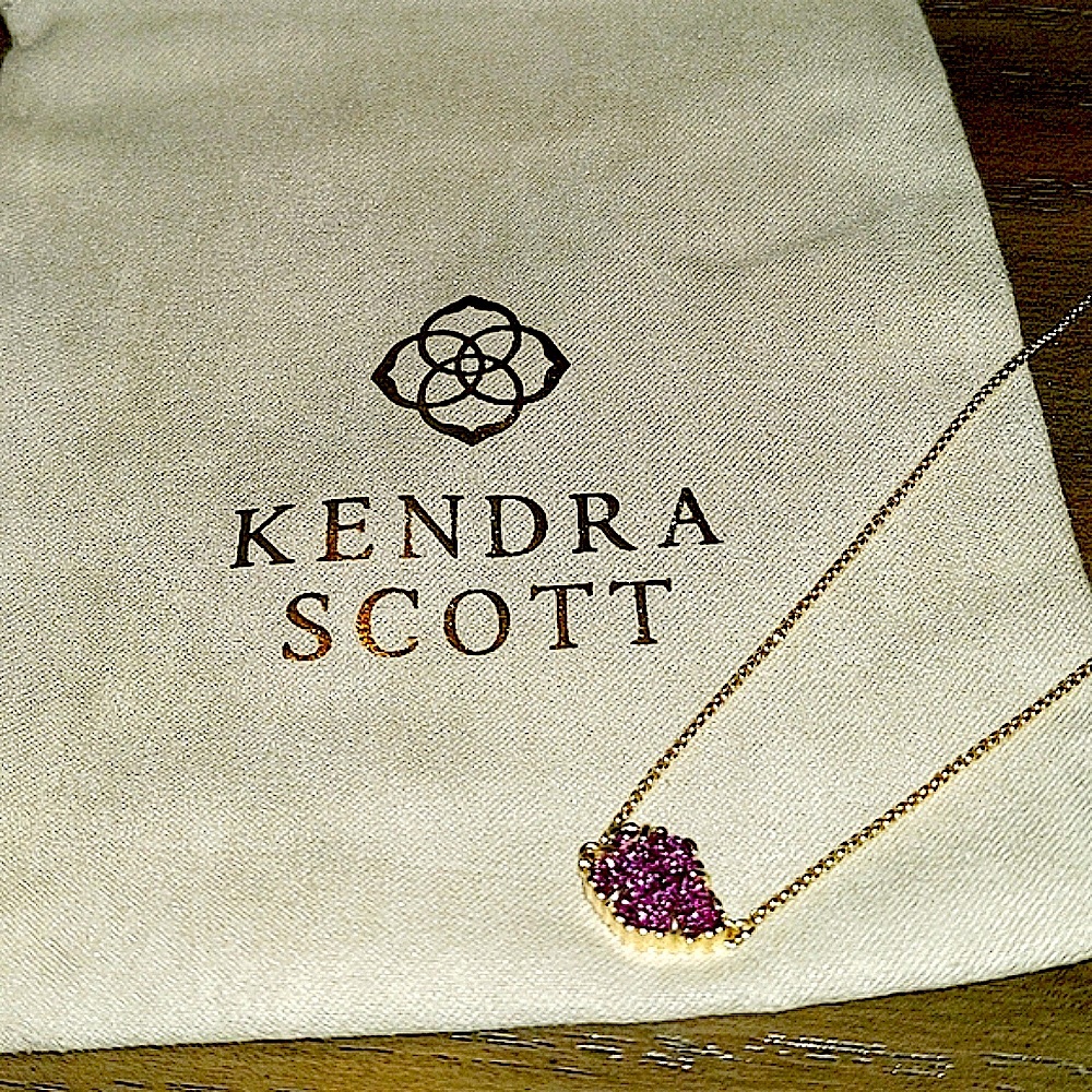 🎉HP🎉 NEW Kendra Scott Theo Adjustable Chain Bracelet in Fuchsia Drusy - Picture 2 of 9
